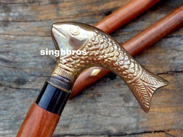 Vintage Globe designer Handle Nautical Walking Cane Wooden Stick gif - Image 2