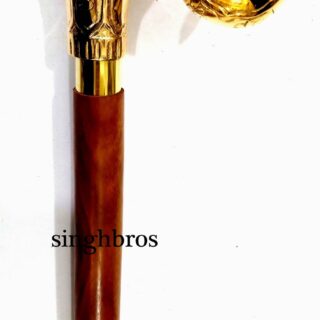 Antique Brass Nautical Walking Stick Style Beautiful Walking Wooden