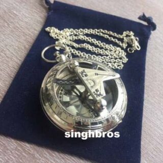 Nautical Push Button Compass Maritime Vintage Pocket Compass Nautical with Chain