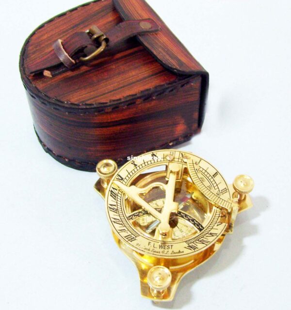 Brass Sundial Compass Maritime Vintage Compass Nautical - Image 4