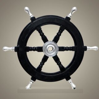Nautical 24'' Wooden Ship Wheel Pirate Captain Brass Boat Steering Home Wall Decor