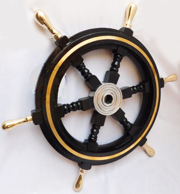 24" Boat Ship Large Wooden Steering Wheel Nautical Wall Decor,