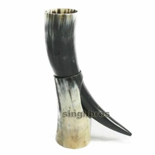 Viking Drinking Horn & Horn Stand For Mead Beer Wine Pagan Gift