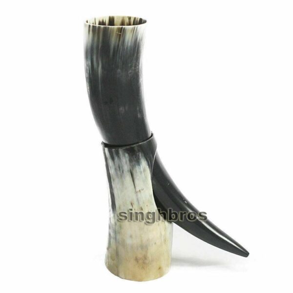 Viking Drinking Horn & Horn Stand For Mead Beer Wine Pagan Gift
