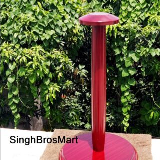 Medieval Wooden Armor Helmet Stand Red Color
