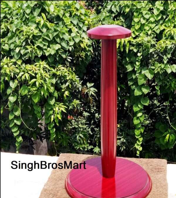 Medieval Wooden Armor Helmet Stand Red Color