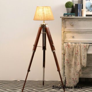 Nautical Floor Lamp Decorative Natural Brown Floor Lamp & Tripod Stand