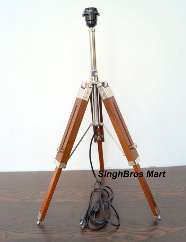 Collectibles Nautical LED Table Lamp & Brown Tripod Stand Home Decor