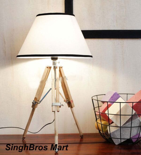 Vintage LED Table Lamp Tripod Stand