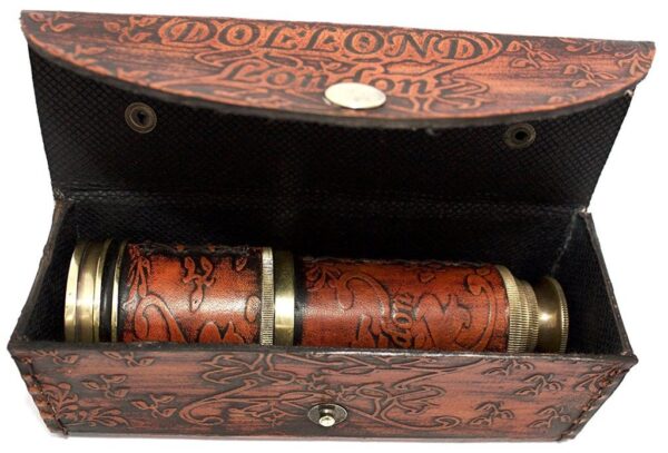 Vintage Brass Telescope Maritime London Nautical Spyglass with Leather Free - Image 5