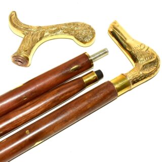Antique Brass Handle Cane Walking Stick Designer Walking Cane