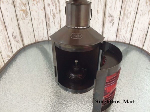 Metal Nautical Port Lantern & Star Bord Lantern Set Of 2 Ship Oil Lamps - Image 10
