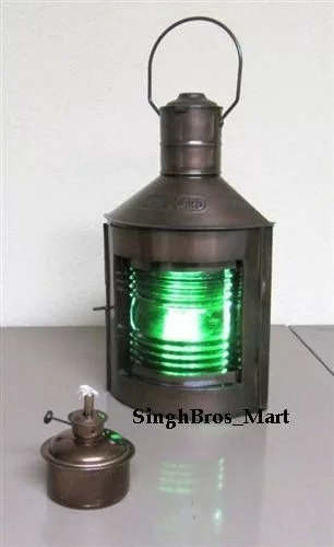 Metal Starboard Lantern Ship Oil Lamp Nautical Maritime Boat Light