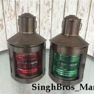 Metal Nautical Port Lantern & Star Bord Lantern Set Of 2 Ship Oil Lamps