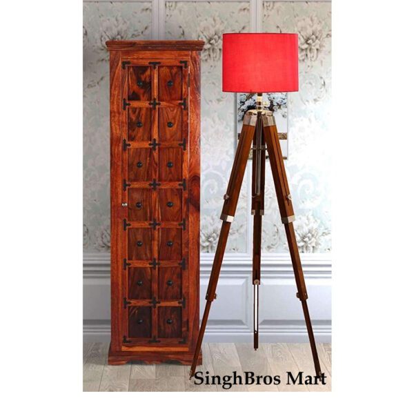 Antique  Beautiful Shade Lamp Tripod Stand Home Decor - Image 2