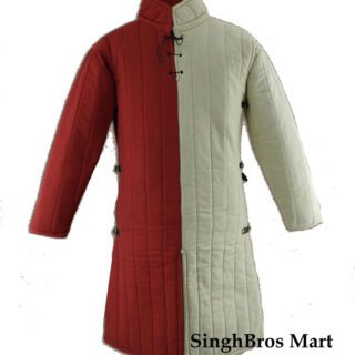 Gambeson Medieval Armor Padding - Large White & Red