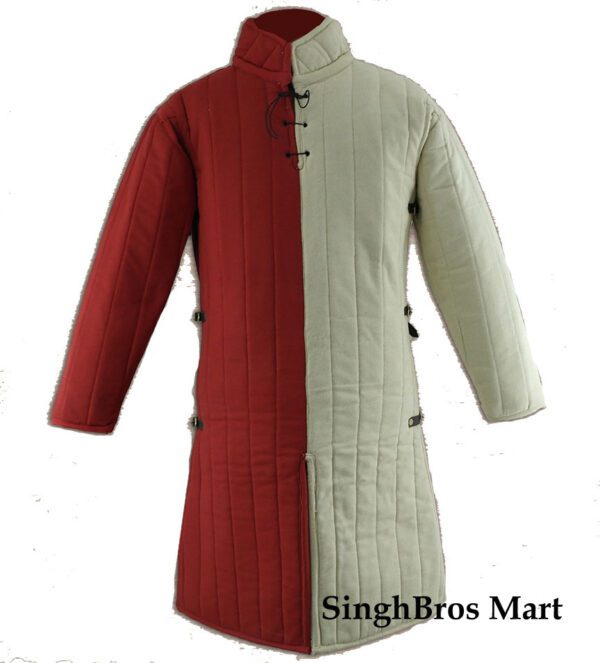 Gambeson Medieval Armor Padding - Large White & Red