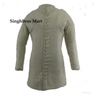 Thick Padded Full Sleeves Medieval Gambeson Aketon Coat Armor