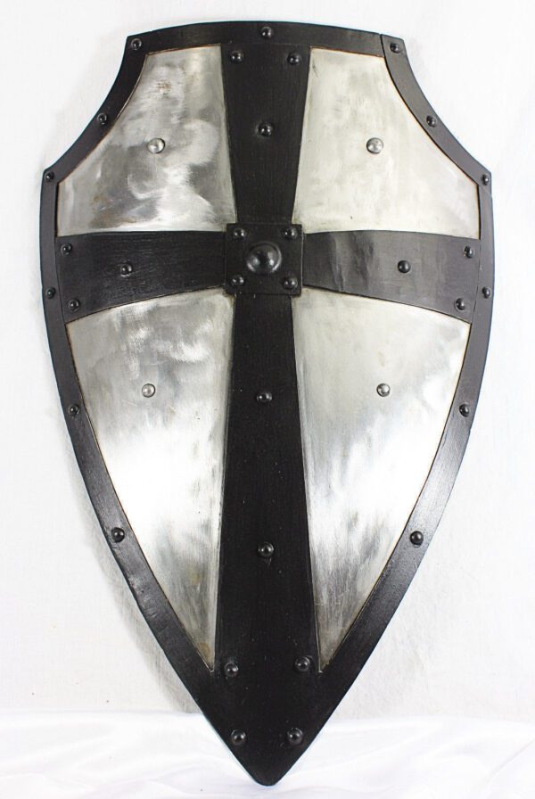 Medieval Reproduction Templar Armor Shield Made Solid Steel & Brass Full Size