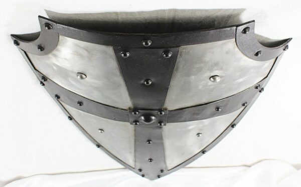 Medieval Reproduction Templar Armor Shield Made Solid Steel & Brass Full Size - Image 4