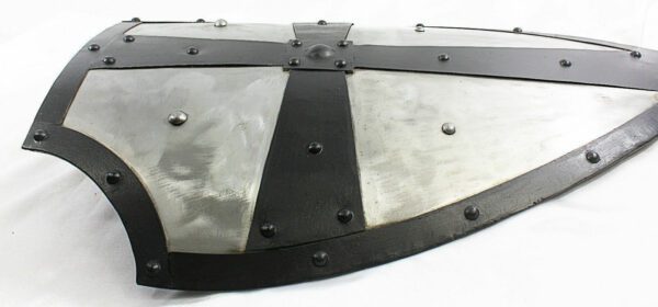 Medieval Reproduction Templar Armor Shield Made Solid Steel & Brass Full Size - Image 3