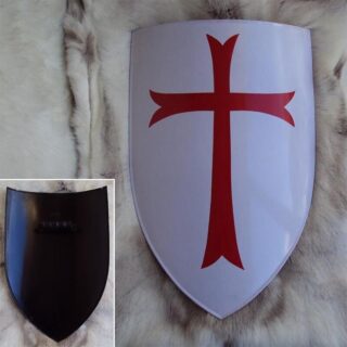Medieval Crusader Red Cross Shield, Suitable For Re-enactment, Stage Or Costume