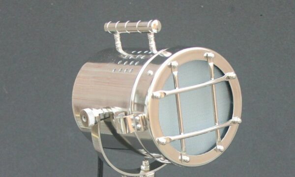LED Nautical Searchlight Table Lamp Black Tripod Marine Theme Vintage - Image 2
