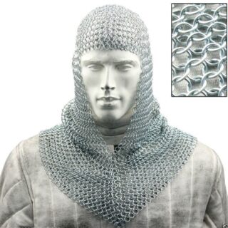 Aluminum CHAIN MAIL COIF/ CHAIN MAIL HOOD V SHAPE