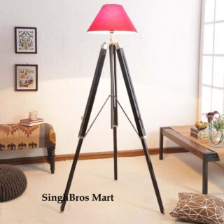Nautical Antique Beautiful Shade Lamp Tripod Stand Home Decor