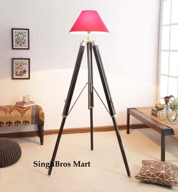 Nautical Antique Beautiful Shade Lamp Tripod Stand Home Decor