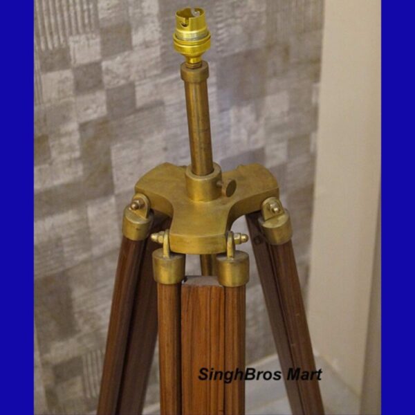 vintage wood tripod, floor lamp